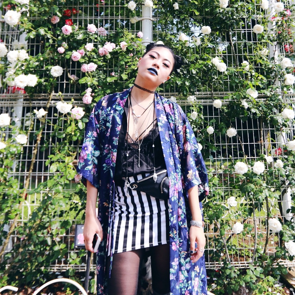 Purple Floral Kimono - Great Festival Piece!